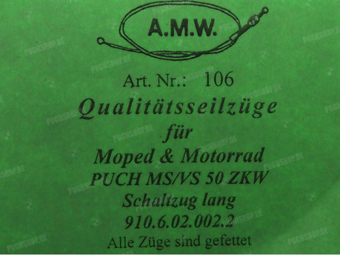 Cable Puch MS50 VS50 gearshifter cable long A.M.W.
